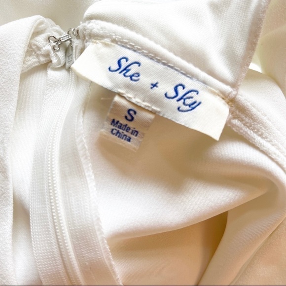 SHE + SKY “She’s The One” Fit and Flare Dress Size Small in Off White - Picture 11 of 12